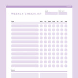 Weekly Checklist Template Editable - Purple