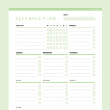 Weekly Cleaning Planner Editable - Green