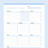 Weekly Cleaning Planner Editable - Light Blue