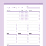 Weekly Cleaning Planner Editable - Purple