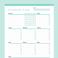 Weekly Cleaning Planner Editable - Teal