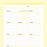 Weekly Cleaning Planner Editable - Yellow