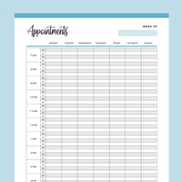 Printable Appointment Book - Blue