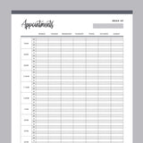 Printable Appointment Book - Grey