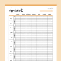 Printable Appointment Book - Orange
