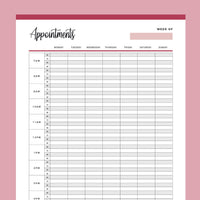 Printable Appointment Book - Red
