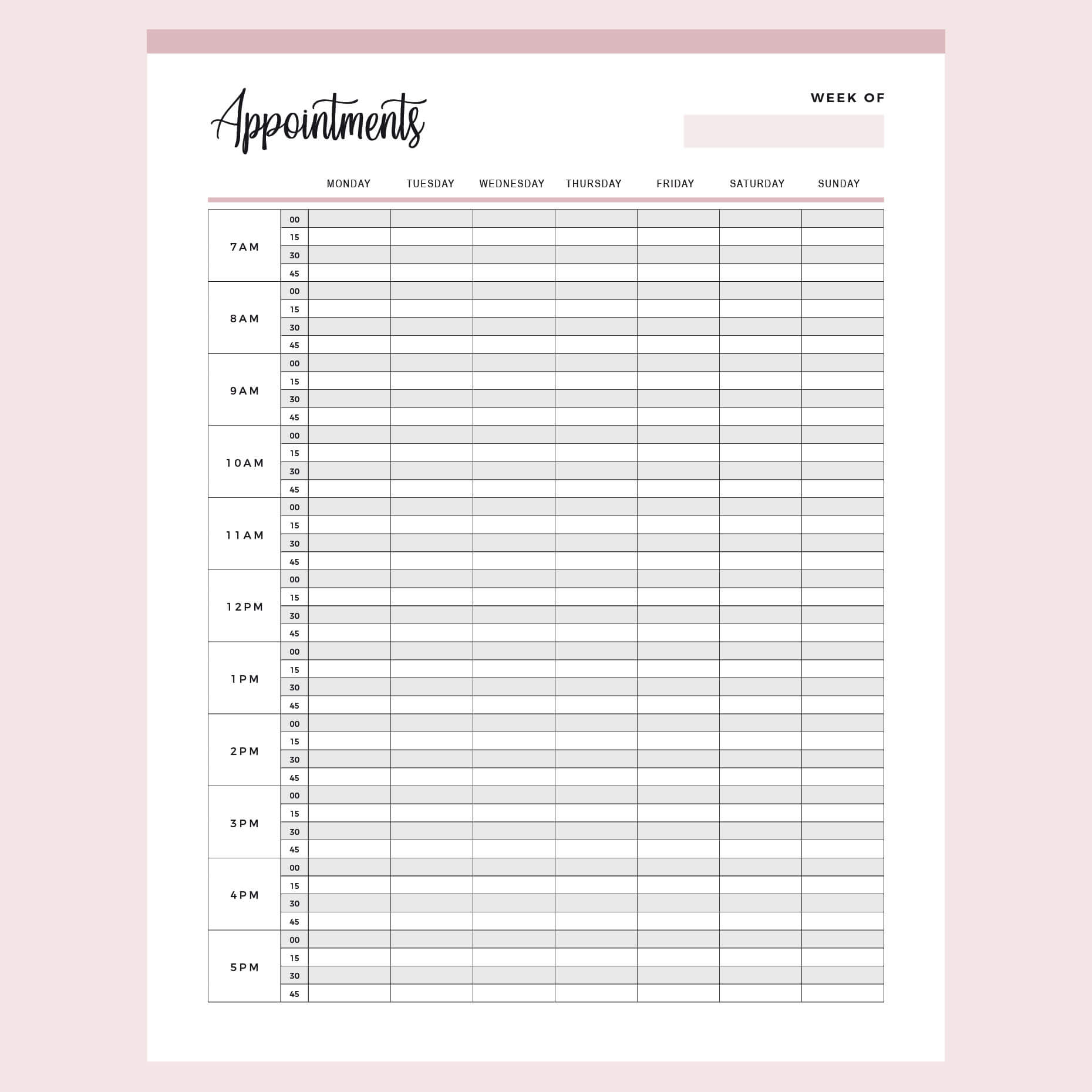 Appointment Book Template Free Printable Appointment Book Template Free Printable