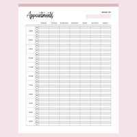 Printable Appointment Book