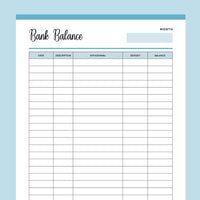 Printable balance sheet template - Blue