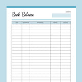 Printable balance sheet template - Blue