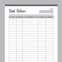 Printable balance sheet template - Grey