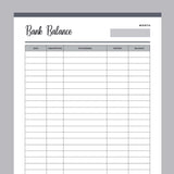 Printable balance sheet template - Grey
