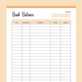 Printable balance sheet template - Orange