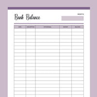 Printable balance sheet template - Purple
