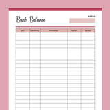 Printable balance sheet template - Red