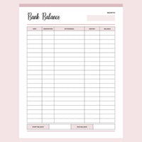 Printable balance sheet template