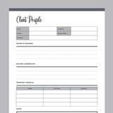 Printable Client Profile - Grey