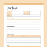 Printable Client Profile - Orange