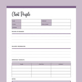 Printable Client Profile - Purple