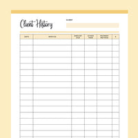 Printable Client Tracker - Yellow
