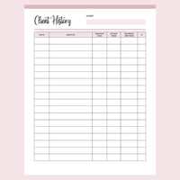 Printable Client Tracker