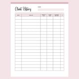 Printable Client Tracker