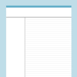 Printable Cornell Notes Template - Blue