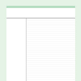 Printable Cornell Notes Template - Green