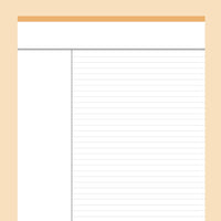 Printable Cornell Notes Template - Orange