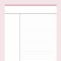Printable Cornell Notes Template - Pink
