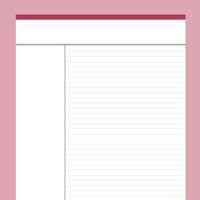 Printable Cornell Notes Template - Red