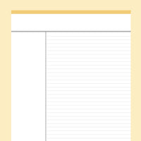 Printable Cornell Notes Template - Yellow