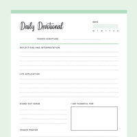 Printable Daily Devotional - Green