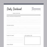 Printable Daily Devotional - Grey