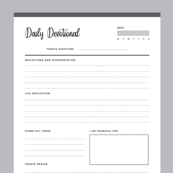 Printable Daily Devotional | Instant Download PDF | A4 & US Letter ... Printable Daily Devotional | Instant Download PDF | A4 & US Letter ...