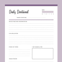 Printable Daily Devotional - Purple