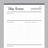 Printable Daily Horoscope Worksheets - Grey
