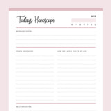 Printable Daily Horoscope Worksheets - Pink