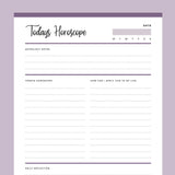 Printable Daily Horoscope Worksheets - Purple
