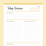 Printable Daily Horoscope Worksheets - Yellow