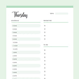 Printable Daily Planner - Green
