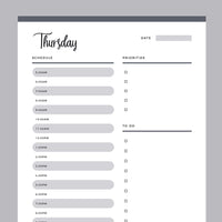 Printable Daily Planner - Grey