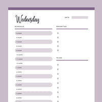 Printable Daily Planner - Purples