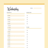Printable Daily Planner - Yellow
