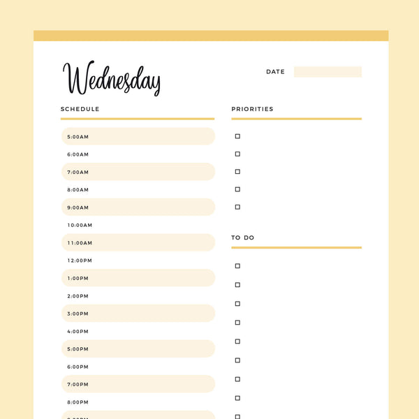 Printable Daily Planner Plan Print Land