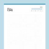 Printable Dot Grid Notes - Blue