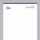 Printable Dot Grid Notes - Grey