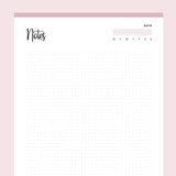 Printable Dot Grid Notes - Pink
