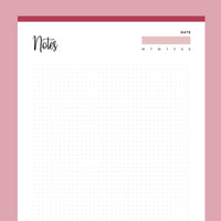 Printable Dot Grid Notes - Red
