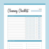 Printable house cleaning checklist - Blue